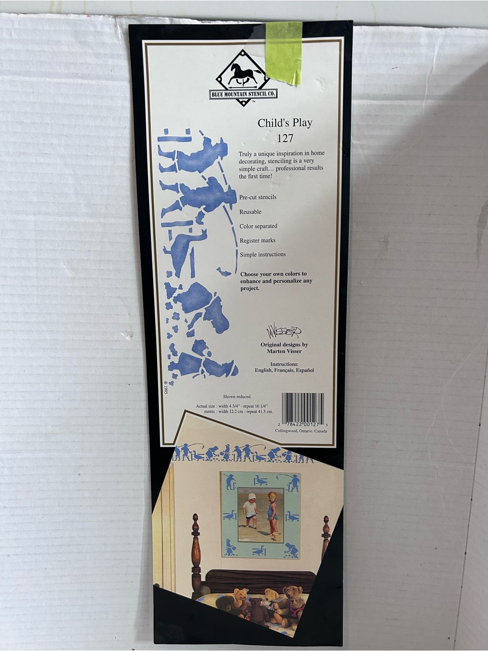 Blue Mountain Stencil Co. "Child's Play 127" Stencil  vintage